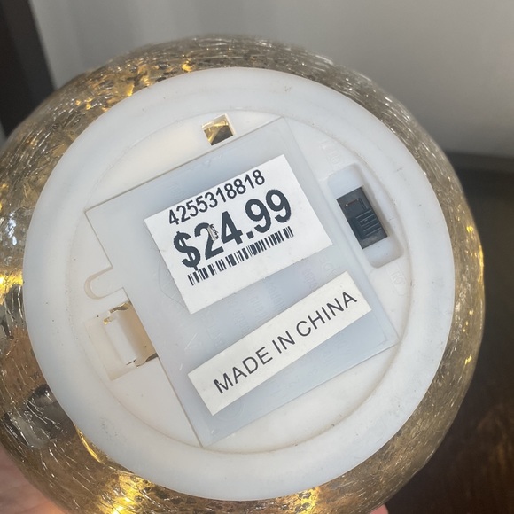 Set of Two, Holiday Crackled Glass Orbs with Lights. - Picture 11 of 15